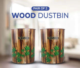 Pack Of 2 Elegant Wooden Style Dustbin